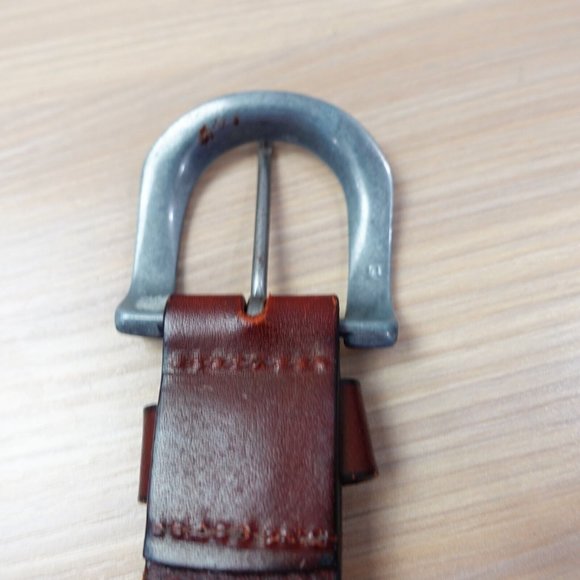 Belt Mens Brown‎ Leather Western Buckle 36 Laced Medieval Full Grain Cowhide USA - Picture 6 of 12